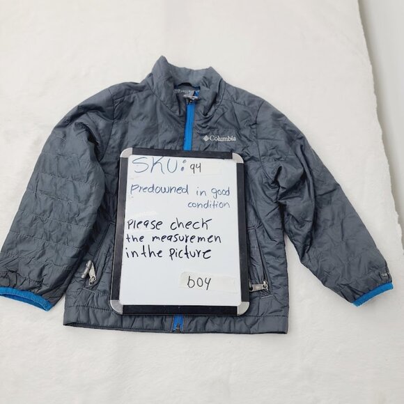 Columbia Boy's Black Blue Omni Heat Padded Thermal Puffer Jacket Size XXS - Picture 12 of 12